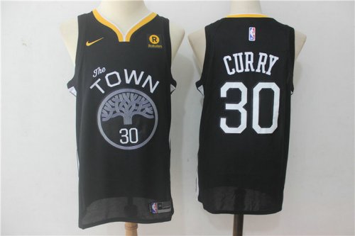 30 Curry 2017-18 Season Warriors Maillot Noir